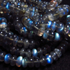 16 inches - AAAA - High Quality - Labradorite - Smooth Rondell Beads Amazing Blue Fire - size 6 - 7 mm approx